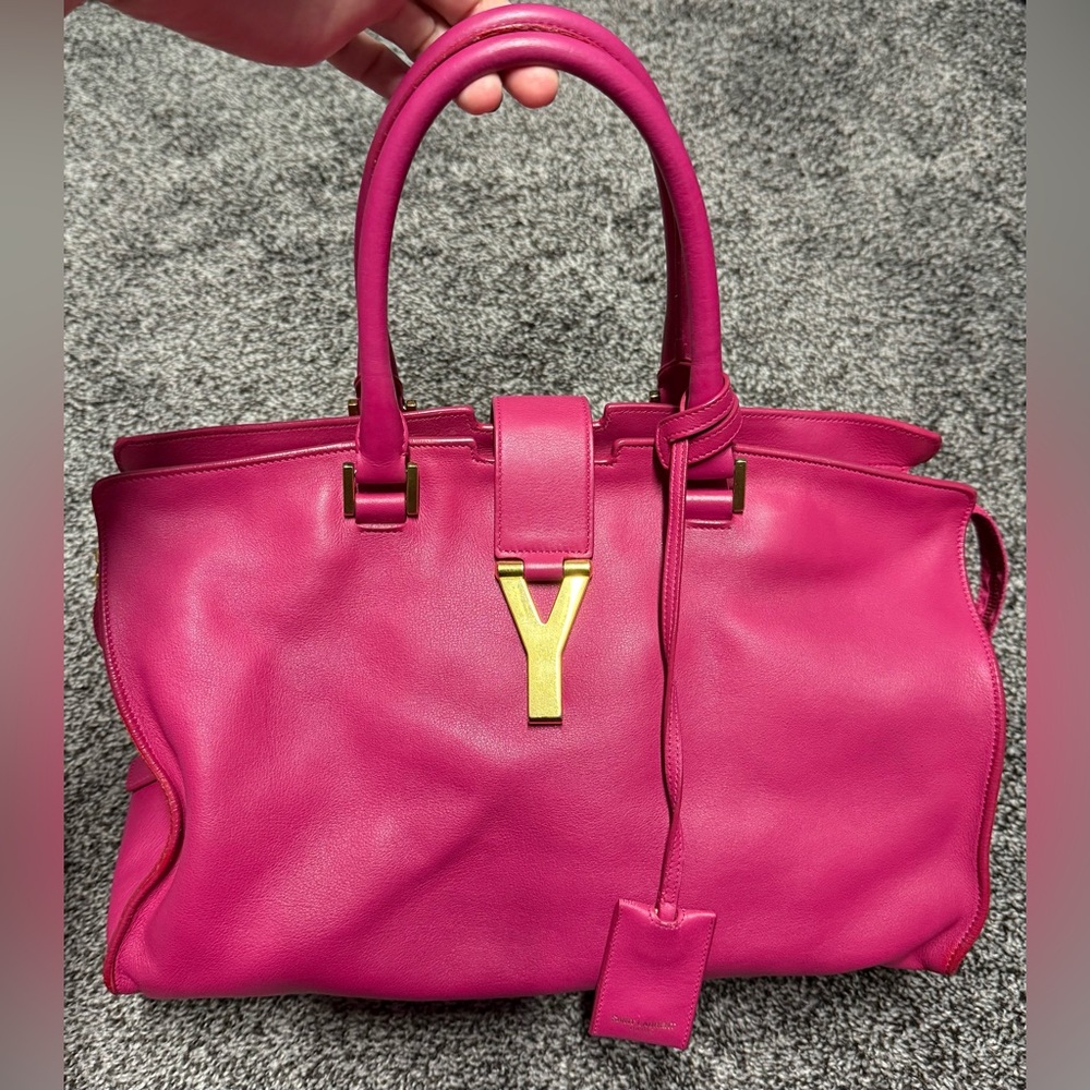 YSL Medium Y Cabas pink bag